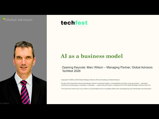 AI as a Business Model | Marc Wilson, Global Advisors | techfest 2026