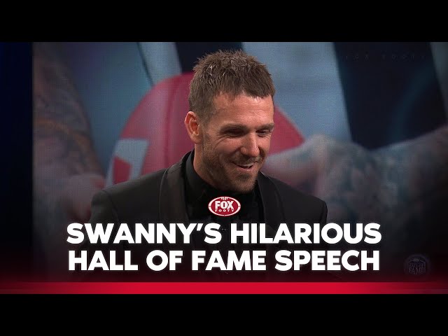 😅 "I s**t myself to be honest!" 🤣 Dane Swan's simply hilarious Hall of Fame speech | Fox Footy