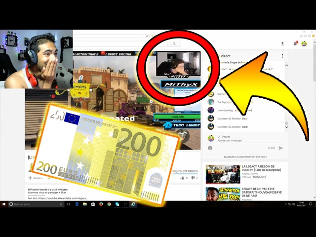 JE DONNE 200€ A UN PETIT YOUTUBER EN PLEIN LIVE  - REACTION EPIQUE - PLS