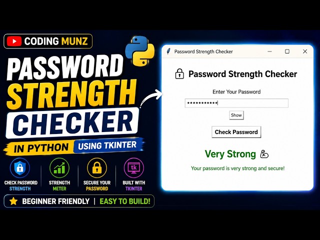Password Strength Checker in Python 🔐 | Tkinter GUI Project
