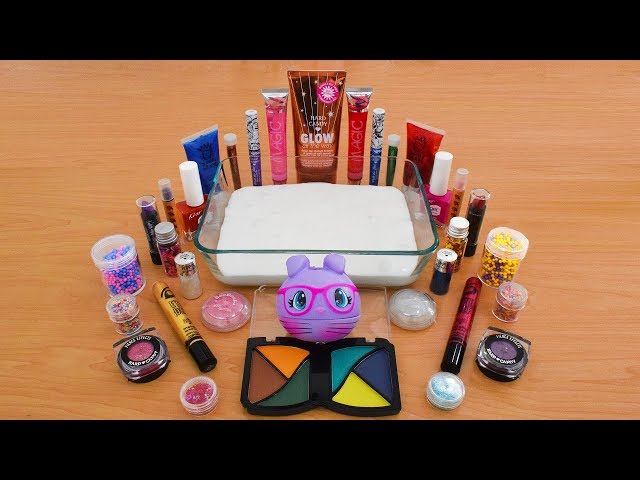 Mixing Makeup Into Glossy Slime ! SLIME SMOOTHIE ! SATISFYING SLIME VIDEO ! Part 2