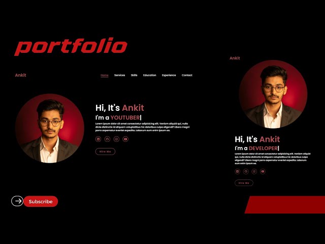 Create A  Responsive Portfolio Website using HTML CSS and JavaScript - Easy Tutorial