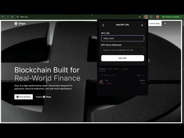 How to Add the Onyx L1 Network to a MetaMask Wallet