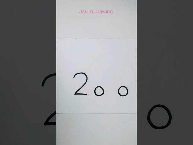 Turn number 200 into cute drawing #drawing #easydrawing #art