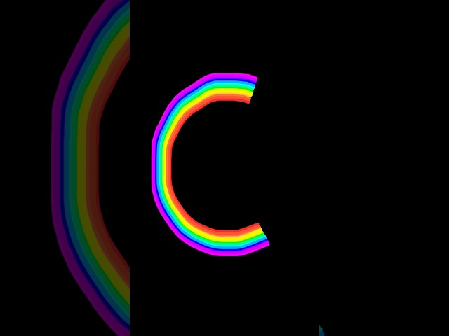 RAINBOW C LETTER #lettering #shorts #trending #tutorial