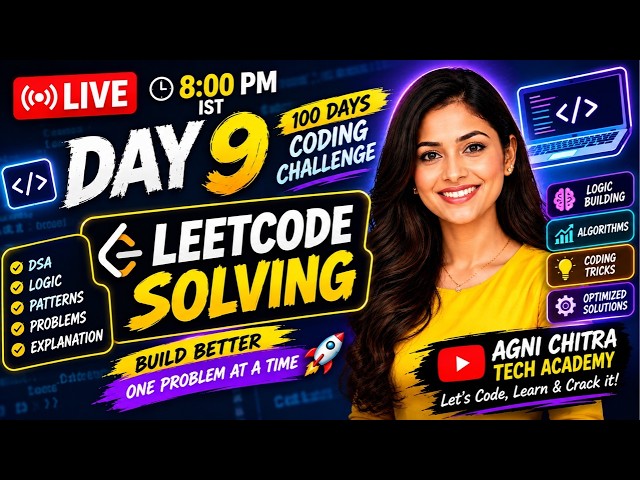 100 Days of Cracking Product-Based Coding Interviews 🔥 Day 9/100 | DSA  | LIVE 8 PM