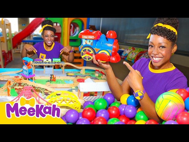Meekah’s Train Track Treasure Hunt! | 🐾 Blippi & Meekah Animals & Dino's For Kids 🐾