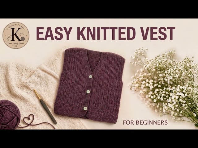 EASY KNITTED VEST | FOR BEGINNERS | Part 1 |  Full Instructions Below