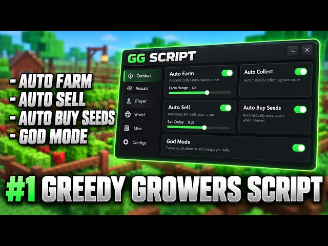 [NEW] Greedy Growers Script  | Greedy Growers Script Pastebin, Auto Farm & Auto Sell (Mobile & PC)