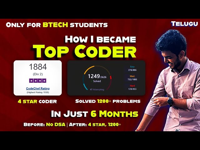 How I Became a Top Coder in 6 Months | 4★ CodeChef | Solved 1200+ Problems