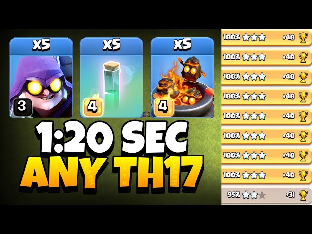 NEW META TH17 Ruin Witch Attack is INSANE | Best TH17 Attack Strategy | Clash of Clans 🔥