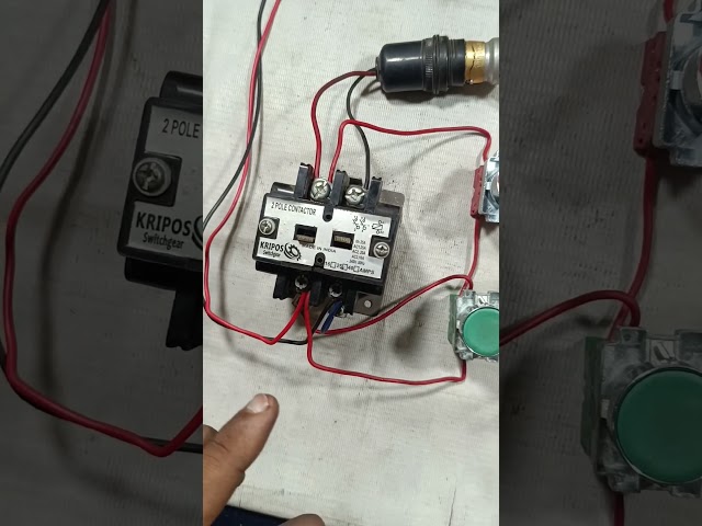 समरसेबल मोटर की कॉन्टैक्टर वायरिंग करना सीखे  #electrical #motorstarter #viral #shorts #short