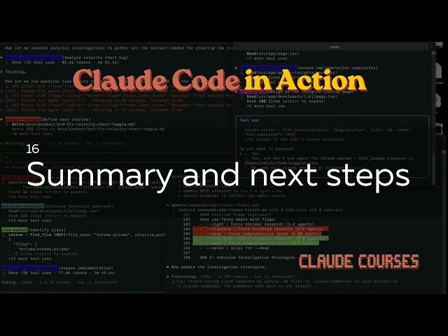 16. Summary and next steps - Claude Code in Action - Claude course