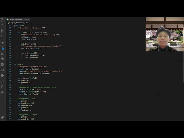 TUGAS PBO – MEMBUAT PROGRAM PYTHON MENGGUNAKAN TURTLE