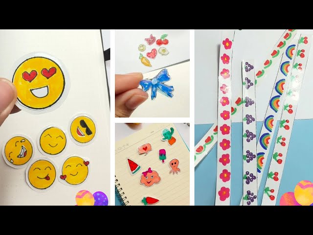 DIY cute sticker paper crafts | How to make Stickers 😍 | Easy Home made sticker craft ideas