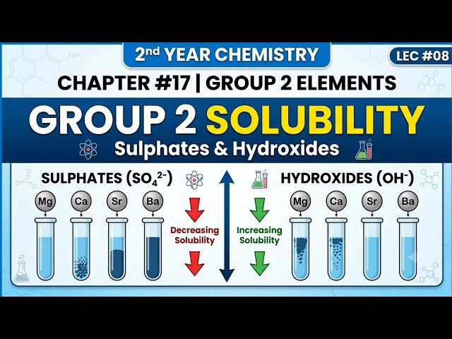 Solubility of Group 2 Sulphates and Hydroxides | Chapter 17 Chemistry 2nd Year New Book 2026