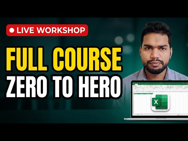 Excel Zero Se Master Bano 🔥 | Complete Course For Beginners (Live Stream)