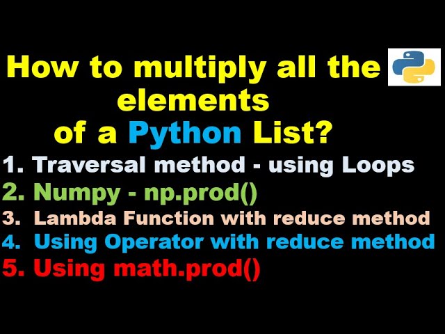 Python 3 Basics # 4.1 | How to multiply all the elements of a Python List?