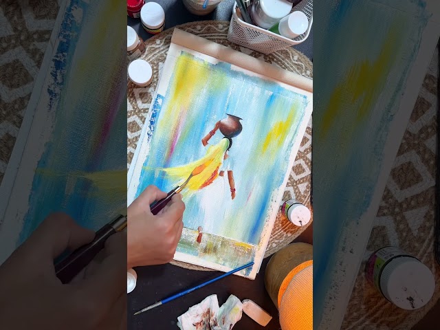 A glimpse of rural beauty through my pallete knife!