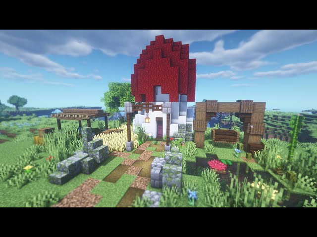 Small Mushroom Starter House - Block-By-Block Tutorial Minecraft