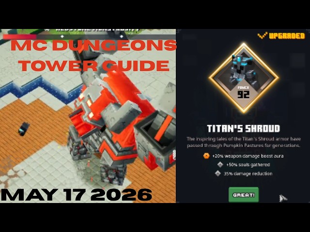 MINECRAFT DUNGEONS TOWER TUTORIAL - May 17th 2026 - Easy And Simple Guide