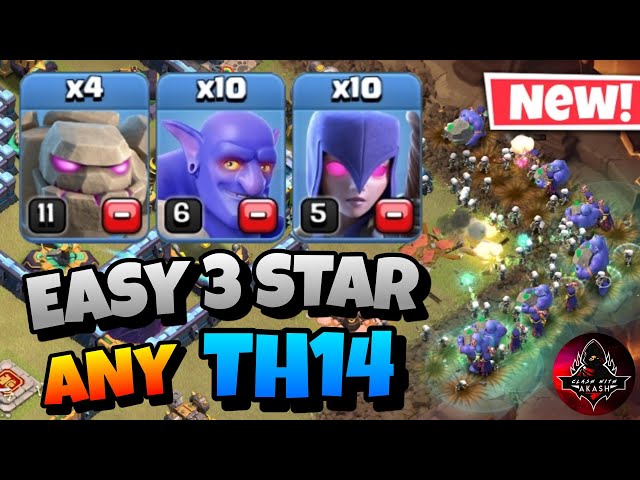 Th14 Golem Bowler Witch Attack With 10 Zap Spell | Best Th14 Attack Strategy in Clash of Clans🔥