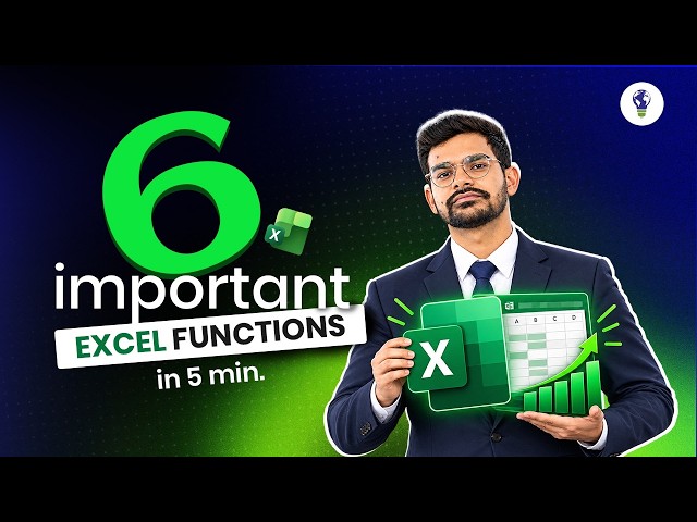 6 Basic Excel Functions in 5 Min SUM, AVERAGE, MIN, MAX, COUNT | Essential Excel Formulas #exceltips