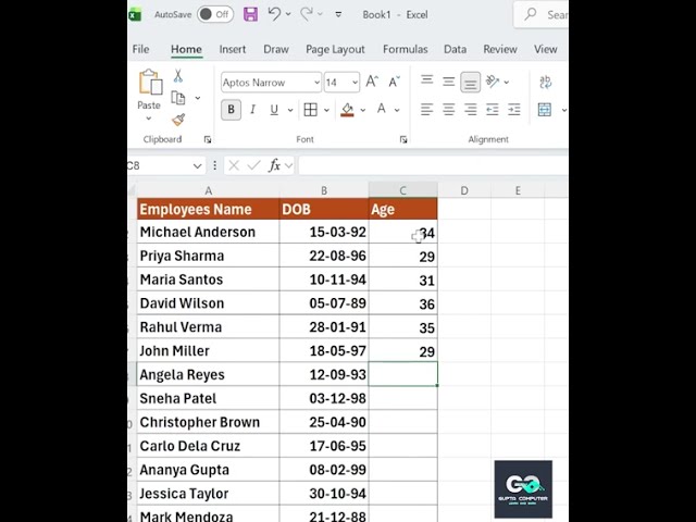 HR Excel Trick: Calculate Employee Age Fast!   #excel #hr #tricks