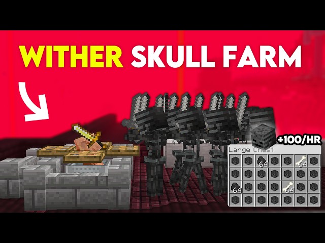 EASIEST AUTO WITHER SKULL FARM in Minecraft Bedrock 26.4+!