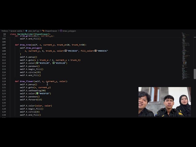Penjelasan Membuat Animasi Pemandangan Rumah & Taman Berbasis Library Turtle di Python (Kelompok 1)