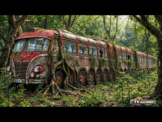 20 Years Lost in the Jungle: Full Restoration of a Massive Vintage Bus From Extreme Rust