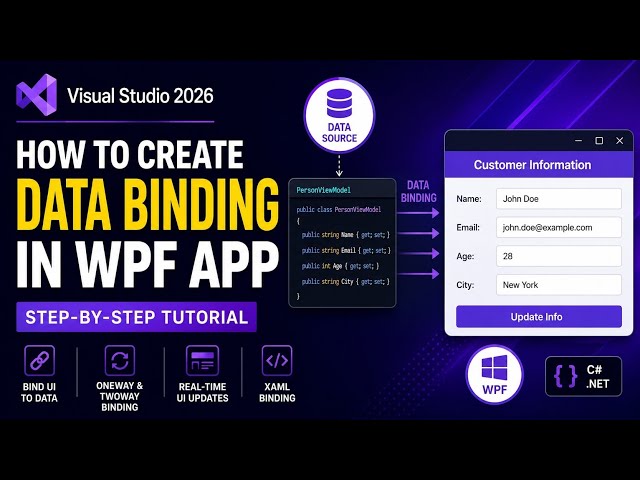 How to Create Data Binding in WPF App | Visual Studio 2026