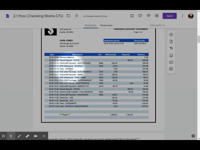 2.1 Reading Bank Statement