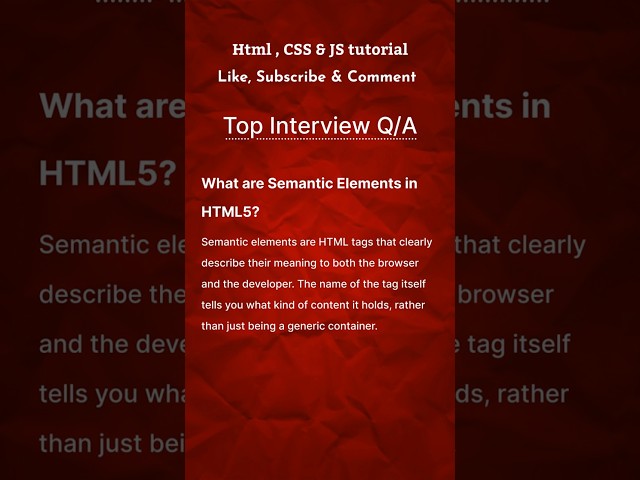 Frontend invterview top asked html question answer part 1 #html #css #developer