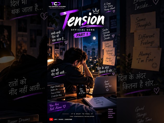 When You Say “I’m Fine” But You’re Not 💔 | TENSION #shorts #music #shortvideo #song #paradise