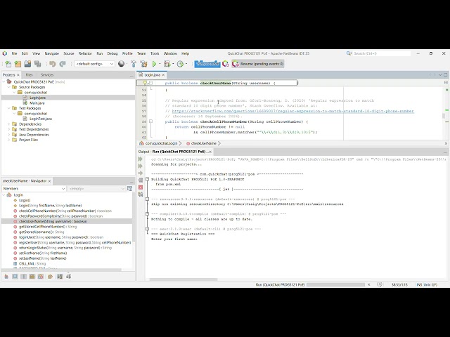 PROG5121 POE Part 1 - QuickChat Registration & Login - Craig Tsikiwa