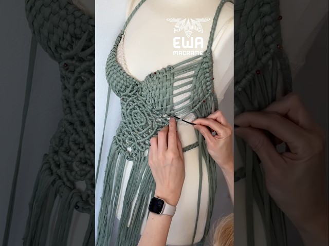 MACRAME CROP TOP “SAGE” in process - how to make macrame crop top #shorts #macrametutorial #macramè