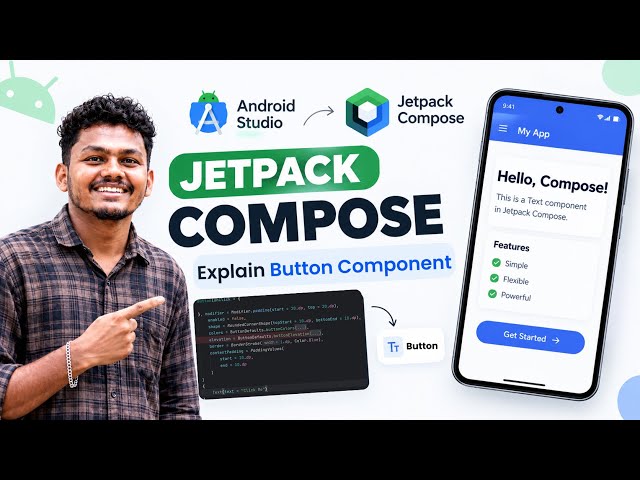 DAY 4: Button in jetpack compose Explained | Android App Development Tutorial for Beginners