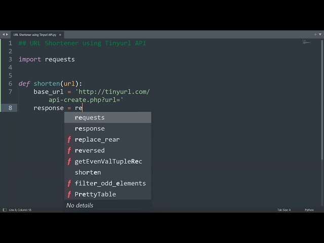 Url shortener using tinyurl api in Python | Python Examples | Python Coding Tutorial | Interview