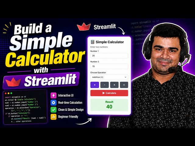 Build a Simple Calculator with Streamlit | Python Tutorial in Hindi