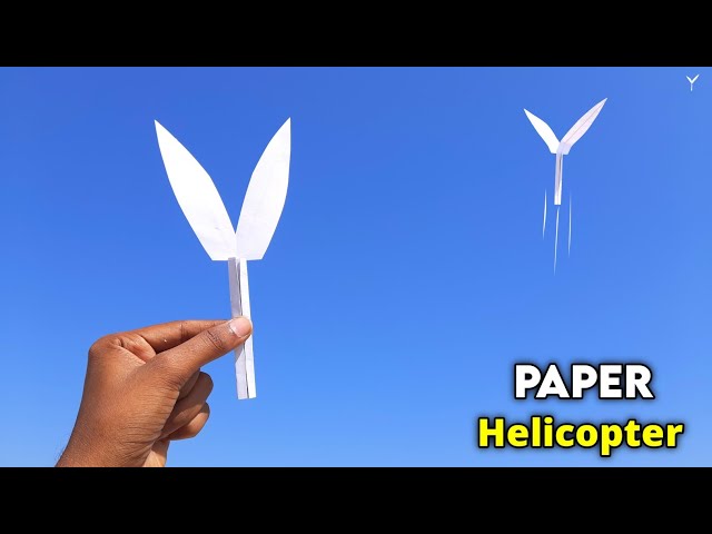 how to make paper helicopter which flies , no glue no tape paper plane , best flying paper plane
