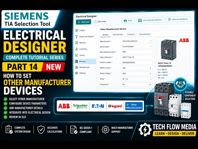 Siemens Electrical Designer Tutorial #14 | How to Set Other Manufacturer Device | TIA Selection Tool