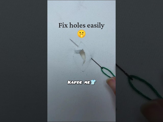 How to fix holes in clothes 😱❤️ #shorts #tricks #viral #new #fashion #sewing