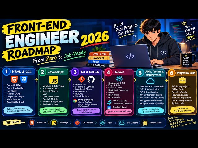 Become a Front-End Engineer in 2026 — Complete Beginner RoadmapFront