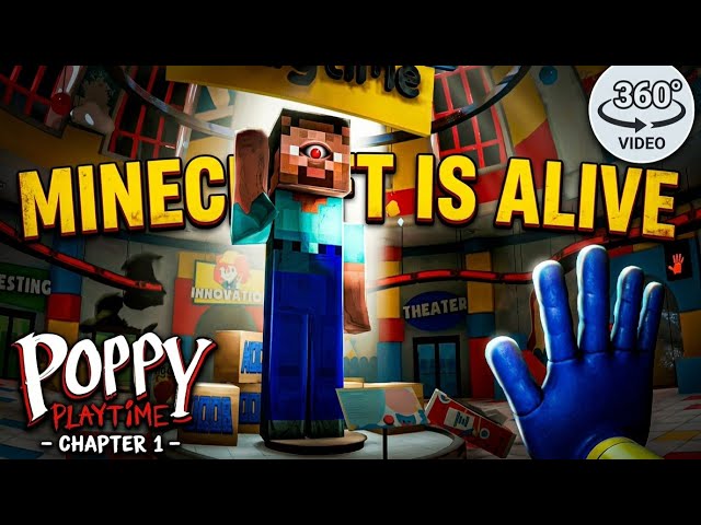 Noob (Minecraft) as Huggy Wuggy (360° Video) | Poppy Playtime - Chapter 1 | 360° VR, 8K, HDR