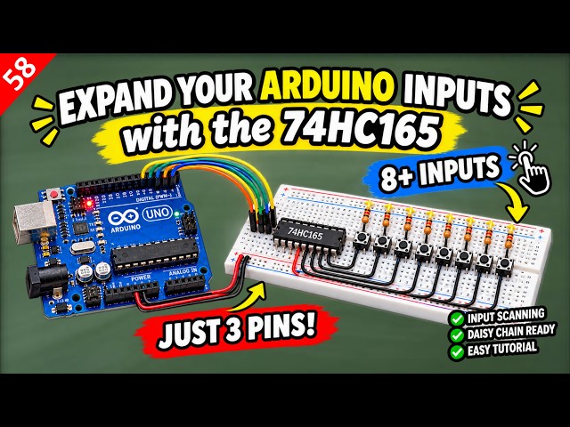 74HC165 Shift Register with Arduino | How to Read 8 Inputs Using Just 3 Pins!