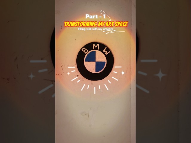 Bmw logo drawing on cardboard 🤯 #bmw #bmwpainting #artroommakeover #youtubeshorts #viralshorts