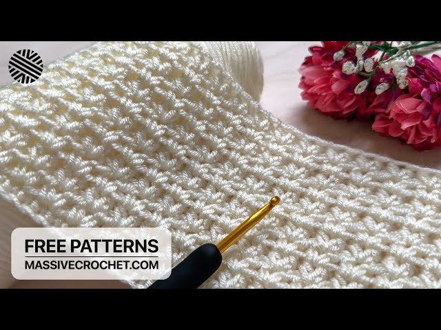 SUPER DUPER EASY Crochet Pattern for Beginners (1 ROW REP!)⚡️Crochet Stitch for Baby Blanket & Bag