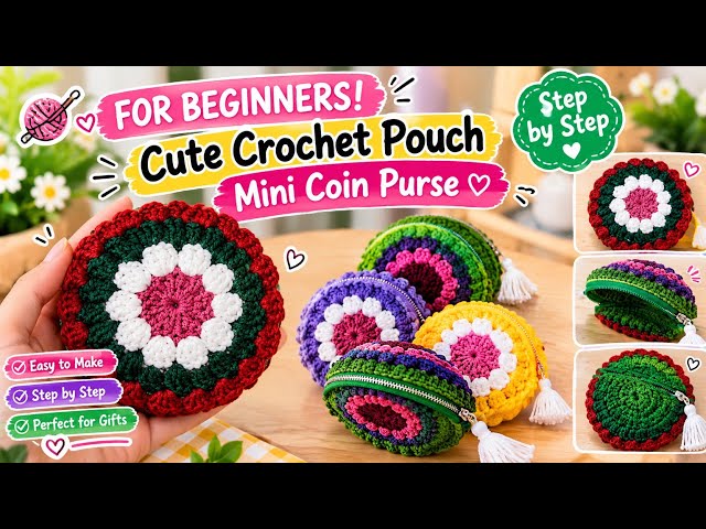 Easy DIY Crochet Pouch Pattern | Super Cute Mini Bag Tutorial 🌸