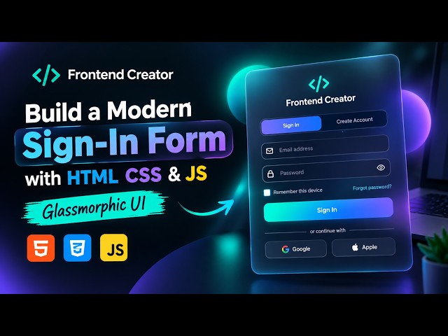 Modern Login & Signup Form UI | HTML CSS JavaScript | Responsive Frontend Design